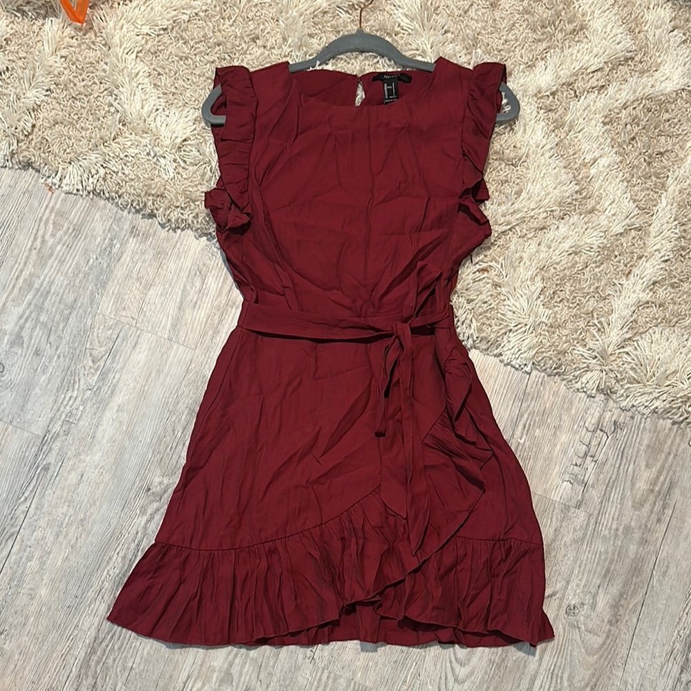 Forever 21 Red Asymmetrical Ruffled Sundress